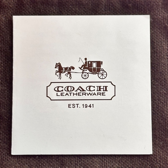 Coach Gold Tone Signature Heart Shaped Dangle Earrings With Crystal Accents - Picture 5 of 5